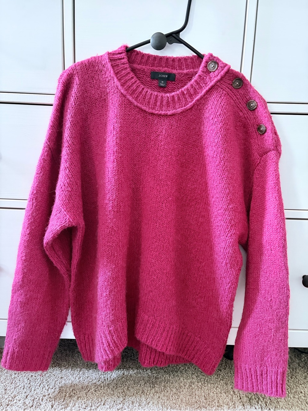 Like new jcrew alpaca button shoulder sweater